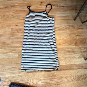 Spaghetti Strap Striped T Shirt Dress